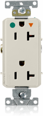 20 Amp Decora Plus Isolated Ground Duplex Receptacle, 125 VAC, Hospital Grade, Light Almond