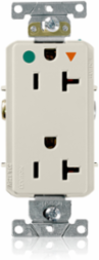 20 Amp Decora Plus Isolated Ground Duplex Receptacle, 125 VAC, Hospital Grade, Light Almond