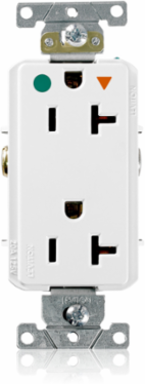 Decora Plus 20 Amp Isolated Ground Duplex Receptacle, Hospital Grade, 125 VAC