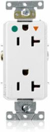 Decora Plus 20 Amp Isolated Ground Duplex Receptacle, Hospital Grade, 125 VAC