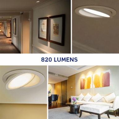 Adjustable Slim Downlight with Selectable CCT, 4-inch Round Aperture