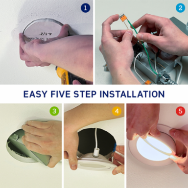 Adjustable Slim Downlight with Selectable CCT, 6-inch Round Aperture