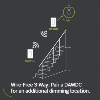 Decora Smart Anywhere Companion Dimmer, 3-Way Compatibility, Wireless Control