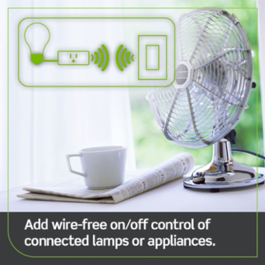 Decora Smart Anywhere Companion Switch, Wireless 3-Way Control, White