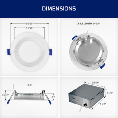 Baffle Slim Downlight with Selectable CCT, 4-inch Round Aperture