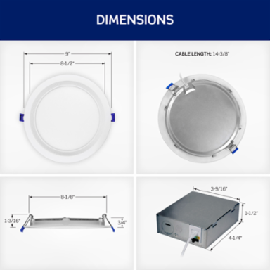 Baffle Slim Downlight with Selectable CCT, 8-inch Round Aperture