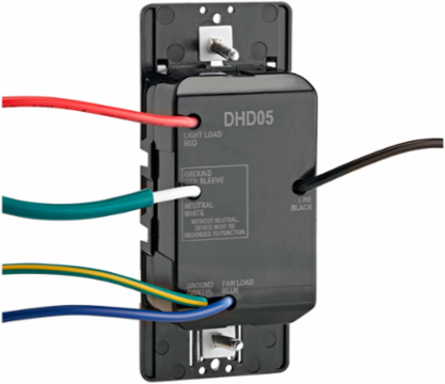 Decora Humidity Sensor & Fan Control with Light Switch, 1/4 HP