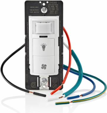 Decora Humidity Sensor & Fan Control with Light Switch, 1/4 HP