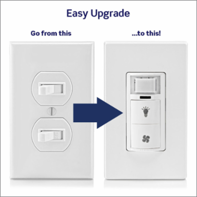 Decora Humidity Sensor & Fan Control with Light Switch, 1/4 HP