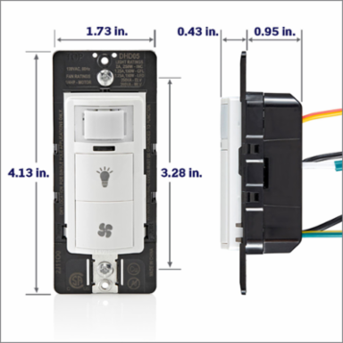 Decora Humidity Sensor & Fan Control with Light Switch, 1/4 HP