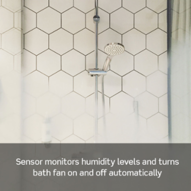 Decora In-Wall Humidity Sensor and Fan Control Switch, 1/4 HP, Residential Grade, Single Pole