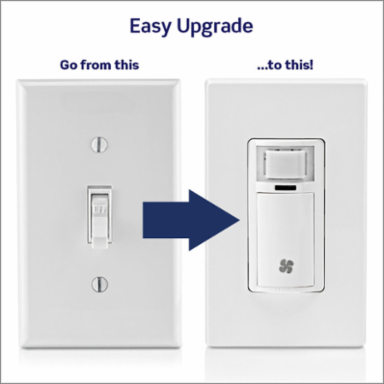 Decora In-Wall Humidity Sensor and Fan Control Switch, 1/4 HP, Residential Grade, Single Pole