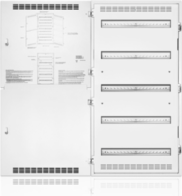 Large DIN Rail Rack Mount Enclosure 48 Inch x 25 Inch x 4 Inch with 5 Rails