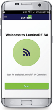Lumina RF Keypad Room Controller, 1 Button, 120-277VAC, Bluetooth Enabled