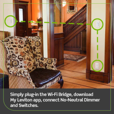 Decora Smart No-Neutral Dimmer Switch 300W LED/CFL, 600W Incand/Halogen