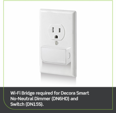 Decora Smart No-Neutral Dimmer Switch 300W LED/CFL, 600W Incand/Halogen