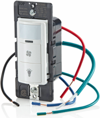 Decora In-Wall Occupancy Sensor & Fan Switch, 1/4 HP, Single Pole, 900 Sq Ft Coverage