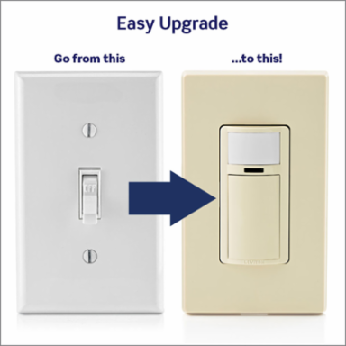 Decora Motion Sensor Light Switch, 180° Coverage, 2A, Ivory