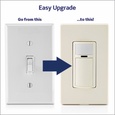 Decora Motion Sensor Light Switch, 2A, 180° Coverage, Light Almond