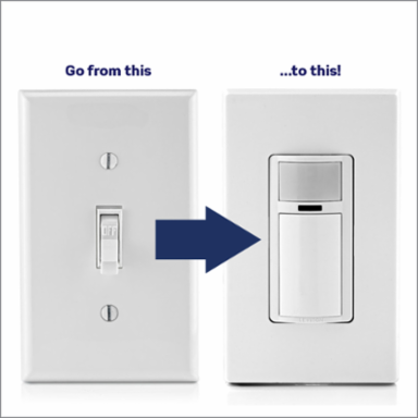 Decora Occupancy Motion Sensor Light Switch, 15A, 180° Coverage, Auto-On/Manual-On