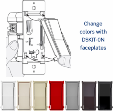 Decora Slide Fan Speed Control Switch, 1.5A, 120VAC, 3-Speed, Single Pole/3-Way
