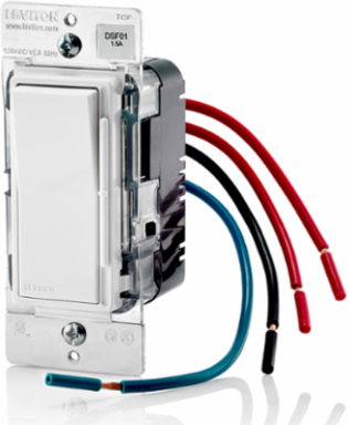 Decora Slide Fan Speed Control Switch, 1.5A, 120VAC, 3-Speed, Single Pole/3-Way