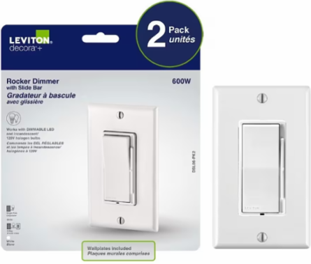 WH DEC SLIDE UNIV DIM 300W LED/CFL 2PK