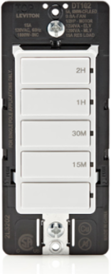 Decora 2-Hour Countdown Timer Switch, 15A, ½ HP, In-Wall, White