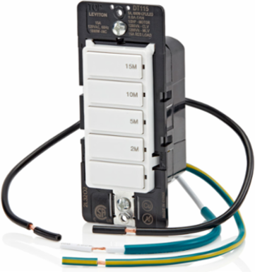 Decora Countdown Timer Switch, 15A, ½ HP, 15-Minute, In-Wall
