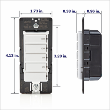 Decora Countdown Timer Switch, 15A, ½ HP, 15-Minute, In-Wall