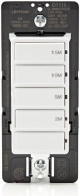 Decora Countdown Timer Switch, 15A, ½ HP, 15-Minute, In-Wall