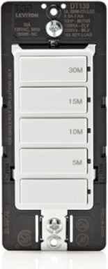 Decora Countdown Timer Switch, 30-Minute, 15A, ½ HP, In-Wall