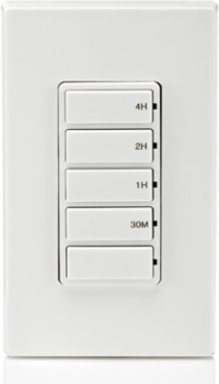 Decora 4-Hour Countdown Timer Switch, 20A, 1 HP, In-Wall, Push Button