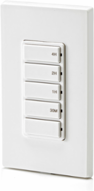 Decora 4-Hour Countdown Timer Switch, 20A, 1 HP, In-Wall, Push Button