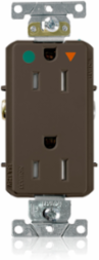 Decora Plus 15 Amp Hospital Grade Isolated Ground Duplex Outlet, Brown
