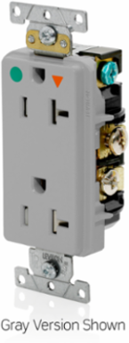 Decora Plus 20 Amp Isolated Ground Duplex Receptacle, Hospital Grade, Tamper-Resistant