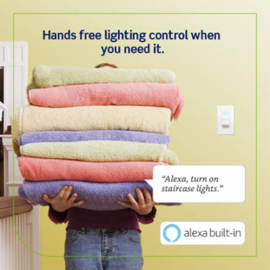 Decora Smart Voice Dimmer Switch, In-Wall Smart Dimmer, 300W Load Rating, Wi-Fi Enabled