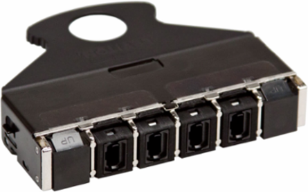 MTP-MTP Pass-Through Cassette with Simplex MTP Adapters, Black