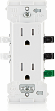 Decora Lever Edge 15 Amp / 20 Amp Tamper-Resistant Duplex Outlet, White