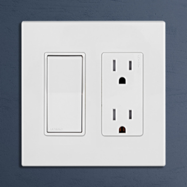 Lever Edge 15 Amp Rocker Switch, White, Thermoplastic, 120/277VAC