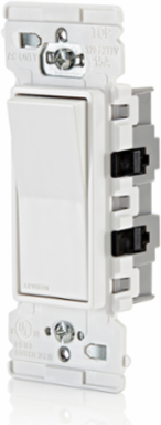 Lever Edge 15 Amp Rocker Switch, White, Thermoplastic, 120/277VAC