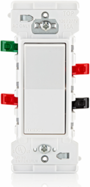 Lever Edge 15 Amp 3-Way Rocker Switch, 120/277 Volt, White