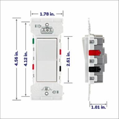 Lever Edge 15 Amp 3-Way Rocker Switch, 120/277 Volt, White