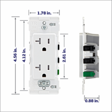 Lever Edge 20 Amp Tamper-Resistant Duplex Outlet