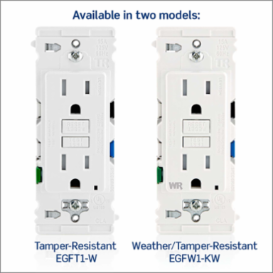 Lever Edge 15 Amp, Self Test, Tamper-Resistant GFCI, White