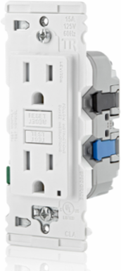 Lever Edge 15 Amp, Self Test, Tamper-Resistant GFCI, White