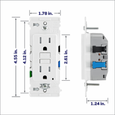Lever Edge 15 Amp, Self Test, Tamper-Resistant GFCI, White