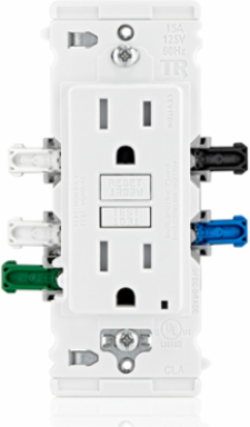 Lever Edge 15 Amp, Self Test, Tamper-Resistant GFCI, White