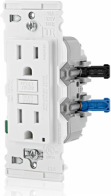 Lever Edge 15 Amp, Self Test, Tamper-Resistant GFCI, White