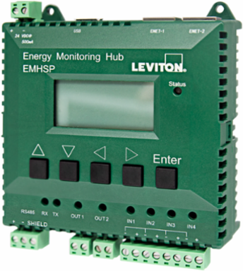 Submetering Energy Monitoring HUB, 2 Ethernet, 1 Modbus (RS485), 4 Pulse Inputs, 2 Replay Outputs